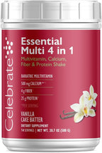 Celebrate Vitamins 4-in-1 Bariatric Multivitamin with Calcium Citrate Protein Shake - Vainilla Cake Batter, 14 Raciones
