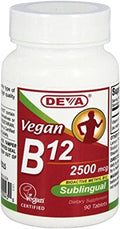 Deva Vegan Vitamins B12 Sublingual, 90 Comprimidos