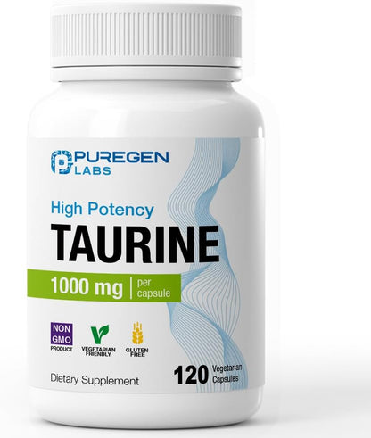 Puregen Labs Taurina 1000 mg | Alta Potencia | 360 Cápsulas Veganas – Image 7