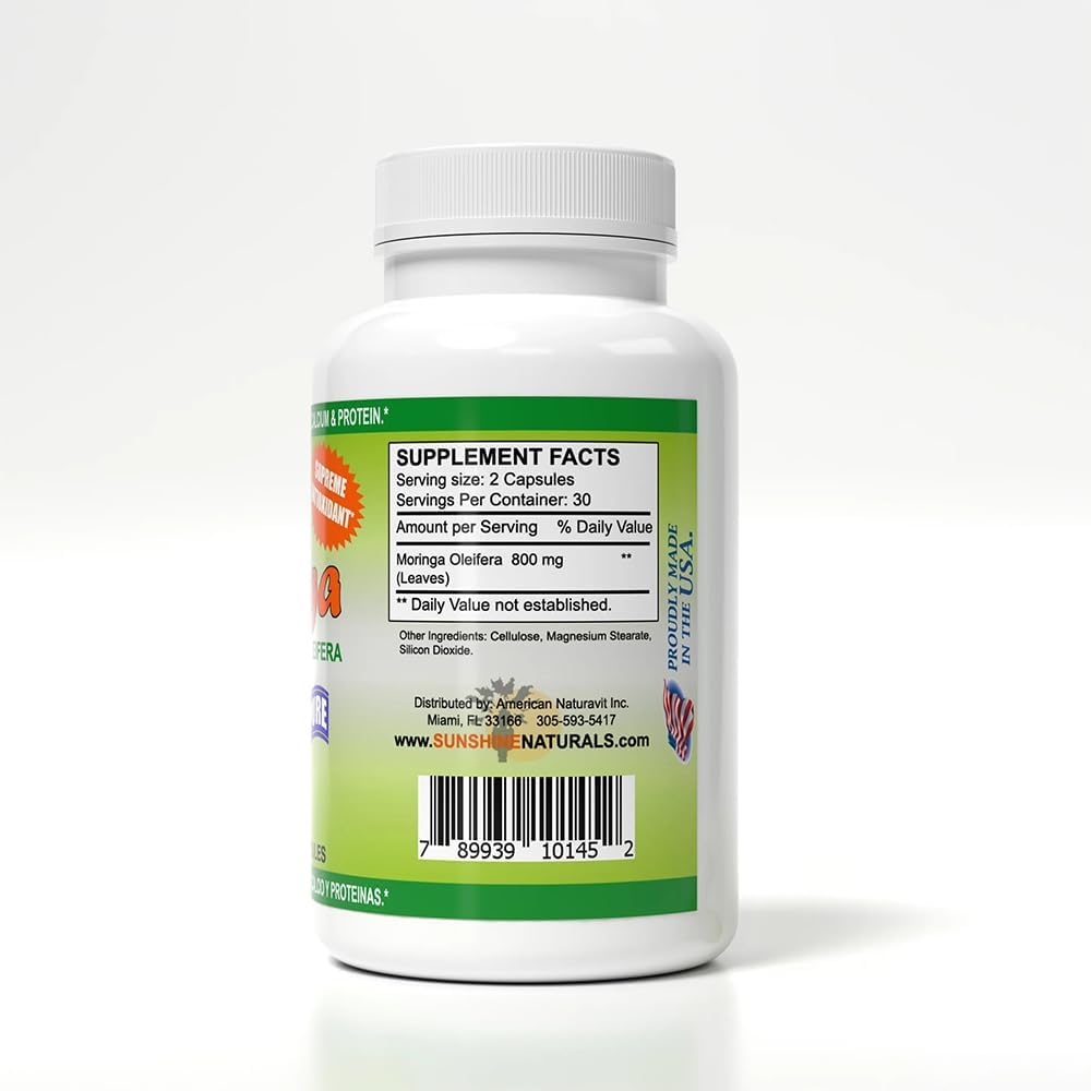 Sunshine Naturals Moringa Oleifera 800mg – 120 Cápsulas