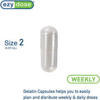 EZY DOSE Cápsulas de Gelatina Vacías Tamaño 2 (0.37 mL) - 500 Unidades
