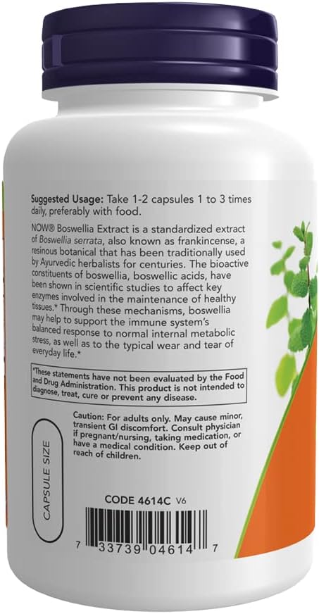 NOW Foods, Boswellia Extract, 250 mg, 120 Veg Capsules