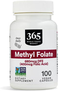 365 by Whole Foods Market, Metil Folato, 100 cápsulas