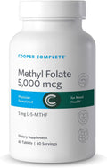 Cooper Complete L-5-MTHF Metilfolato 5 mg, 60 Cápsulas, Apoyo al Estado de Ánimo