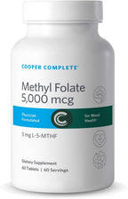 Cooper Complete L-5-MTHF Metilfolato 5 mg, 60 Cápsulas, Apoyo al Estado de Ánimo