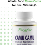 Paradise Herbs, Extracto Orgánico de Camu Camu, 400 mg, Rico en Vitamina C, Puro y Potente, Sin Gluten, No GMO, Vegano, 60 Cápsulas