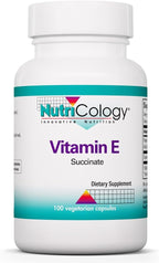 Nutricology Vitamina E Succinato - 400 UI d-Alfa-Tocoferil Succinato - Cápsulas Vegetales Hipoalergénicas