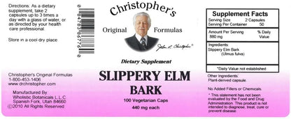 Christopher's Original Formulas Olmo Resbaladizo, Apoyo Digestivo Natural, 100 Cápsulas Vegetales – Image 2