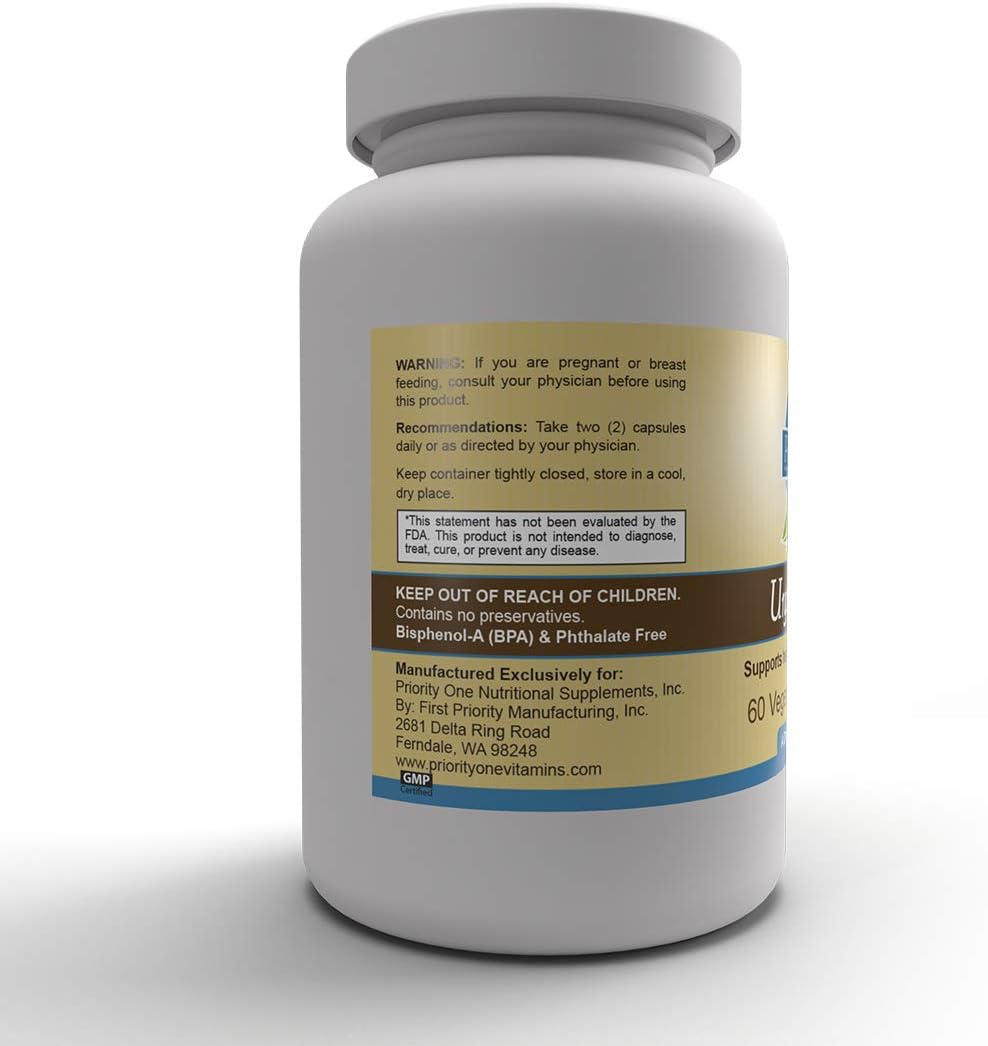 Priority One Vitamins Urgent Less 60 Cápsulas Vegetarianas - Apoyo para la Función Saludable de la Vejiga