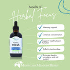 Mountain Meadow Herbs Herbal Focus – Fórmula Herbal Líquida para Claridad Mental y Alerta, 118 ml (4 oz)