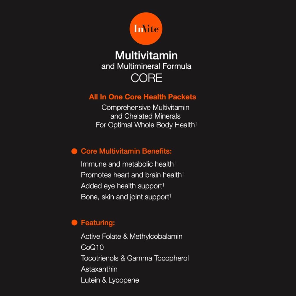 Invite Health Core Multivitamin - Multivitamínico Completo con Vitaminas Activadas y Minerales Quelados - 30 Días (2 Paquetes)