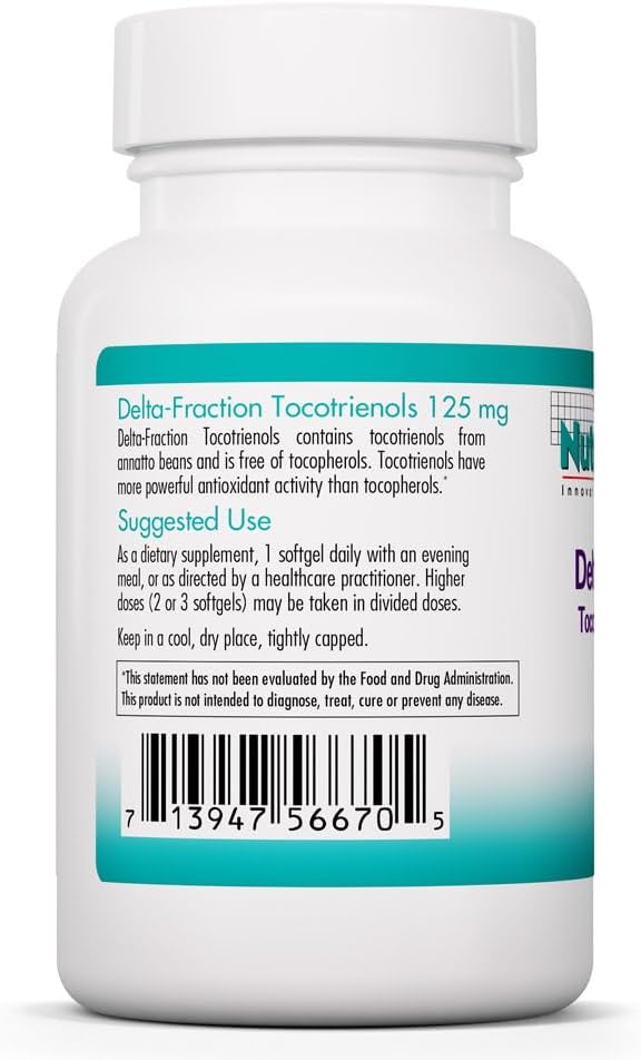 Nutricology Delta-Fracción Tocotrienoles, 125 mg, 90 cápsulas blandas