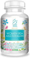 ACTIF Multivitamínico Orgánico para Mujeres Mayores de 80 Años con 20+ Factores Avanzados y Omega-3 – No OGM, 90 Cápsulas