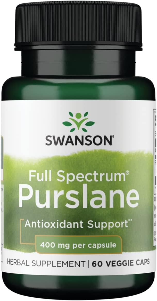 Swanson Full Spectrum Verdolaga 400 mg, 60 Cápsulas Veganas (2 Paquetes)