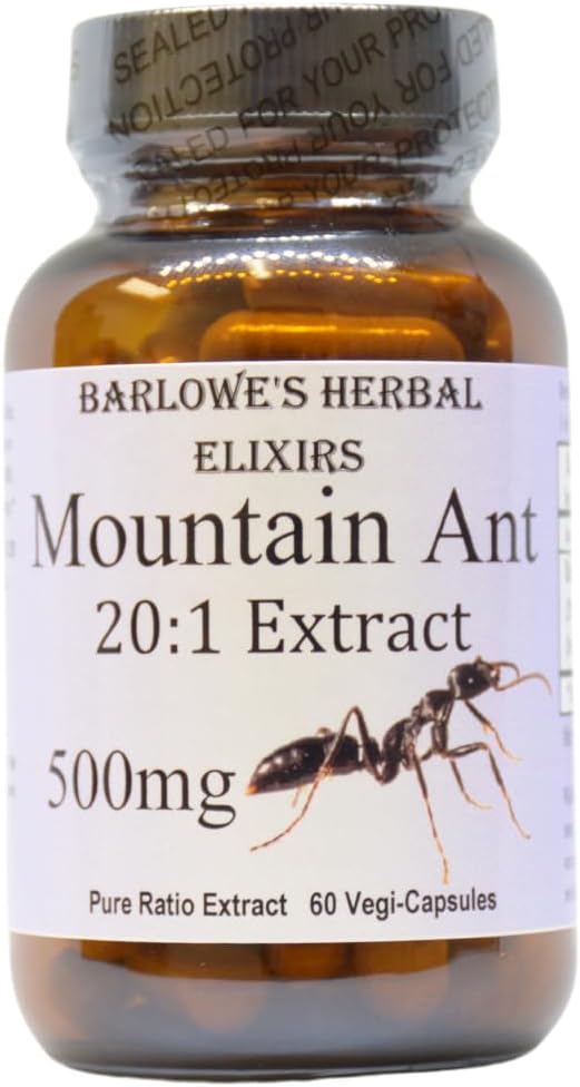 Barlowe's Herbal Elixirs Extracto de Hormiga de Montaña | 20:1 | 500 mg | 60 Cápsulas Veganas