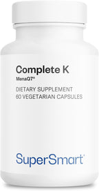 Supersmart Complete K - Complejo de Vitamina K con K1, K2 (MK4 + MK7) - 60 Cápsulas Vegetales