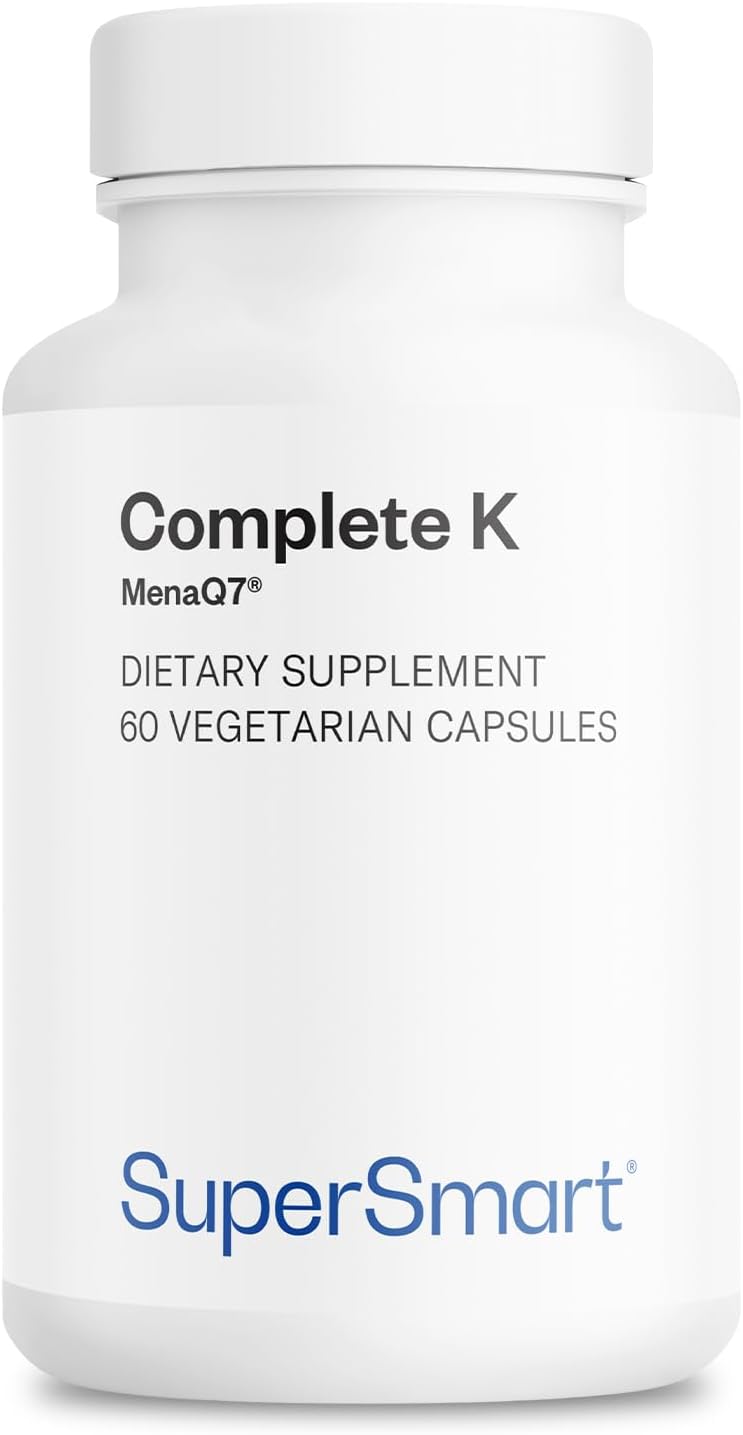 Supersmart Complete K - Complejo de Vitamina K con K1, K2 (MK4 + MK7) - 60 Cápsulas Vegetales