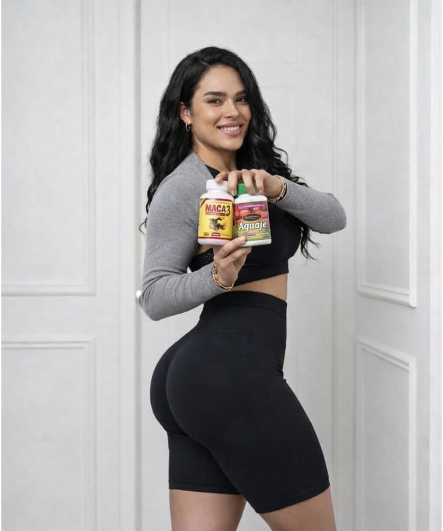 Curvy Pack – Aguaje + Maca 3 Cápsulas para Curvas Femeninas – Apoyo Hormonal Natural – 1 Mes de Suministro
