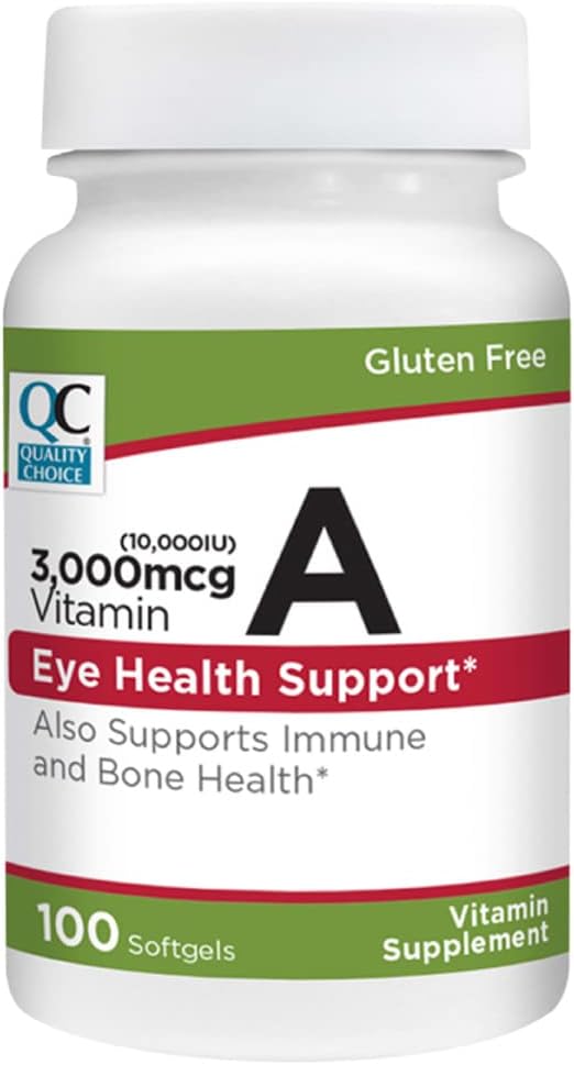 Quality Choice Vitamina A 3000 mcg (10000 UI) Cápsulas Blandas