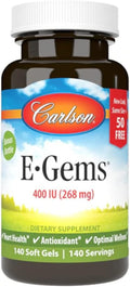 Carlson E-GEMS Vitamina E Natural 400 IU - 140 Cápsulas Blandas