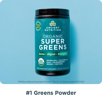 Ancient Nutrition Super Greens Powder Orgánico, 25 porciones (200g) – Image 4