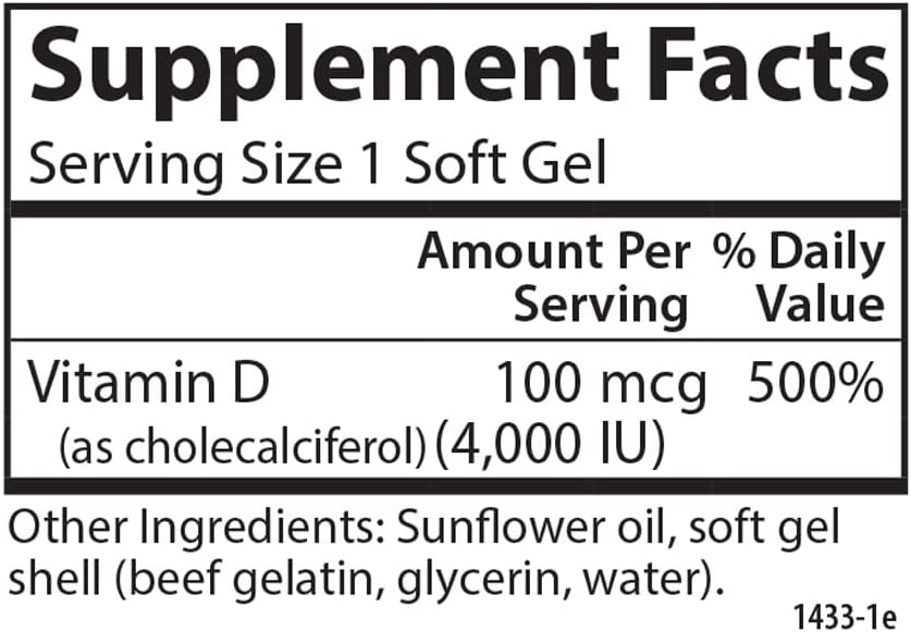 Carlson Vitamina D3 4000 UI (100 mcg) - 360 Cápsulas Blandas