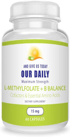 Our Daily Vites - Complejo B con L-Metilfolato, Metilcobalamina, B6 y Glicina (7.5mg) - 60 Cápsulas