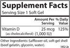 Carlson Vitamina D3, 1000 UI, 250 Cápsulas Blandas