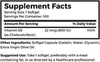 Dr Clark Store Vitamina D3, 900 UI 100 softgels (Sin Soja)