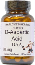 Barlowe's Herbal Elixirs Ácido D-Aspártico 600 mg - 60 Cápsulas Veganas