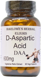 Barlowe's Herbal Elixirs Ácido D-Aspártico 600 mg - 60 Cápsulas Veganas