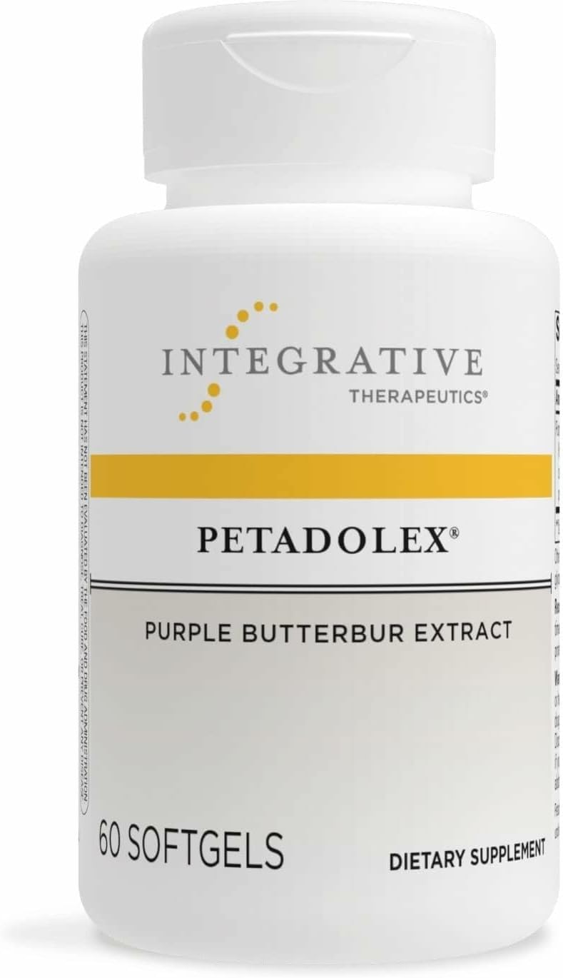 Integrative Therapeutics Petadolex - Suplemento para el cerebro con extracto de petasita - Sin gluten y sin lácteos - 60 perlas blandas