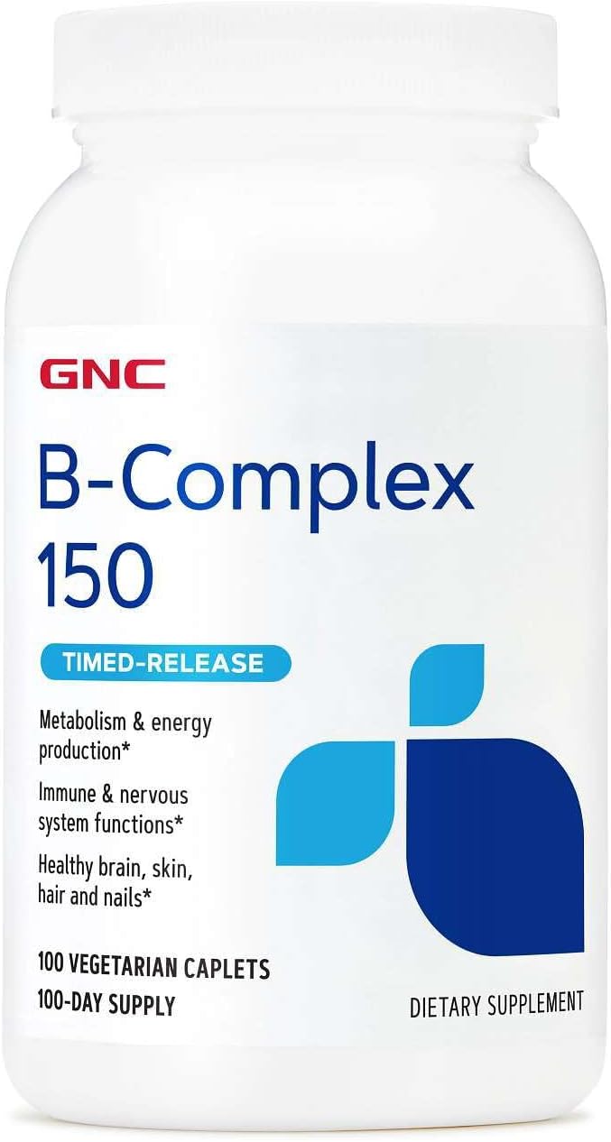 GNC B-Complex 150 - Complejo B para Metabolismo y Energía - 100 Comprimidos de Liberación Prolongada
