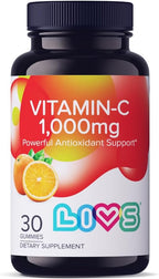 LIVS Gominolas de Vitamina C y Zinc para Adultos y Niños - 125mg Vitamina C y 20mg Zinc por Dosis - 45 Gominolas Veganas con Sabor a Limón