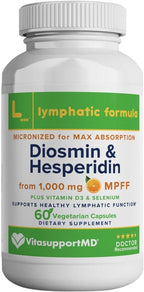 Fórmula Linfática VITASUPPORTMD - Diosmin Hesperidina 1000mg con Selenio y Vitamina D3, 60 Cápsulas