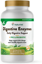 NaturVet Enzimas Digestivas y Probióticos - 90 Masticables para Perros