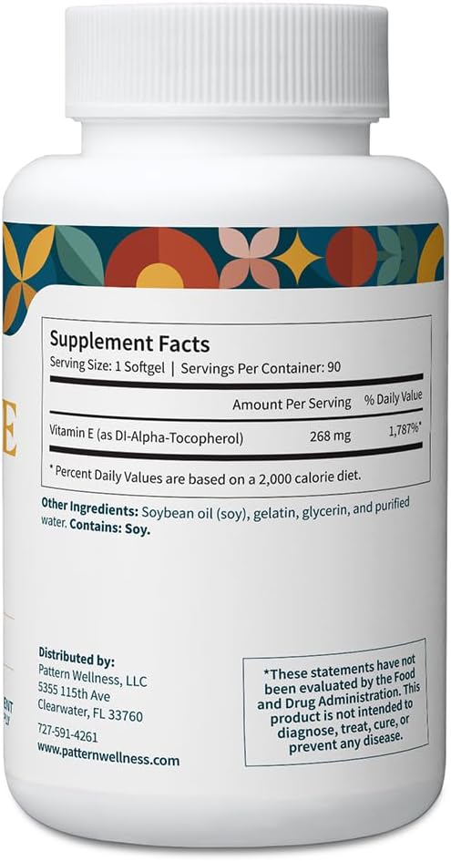 Pattern Wellness Vitamina E 400 UI – 90 Cápsulas Blandas
