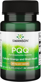 Swanson PQQ 20 mg 30 Cápsulas Vegetales (Paquete de 3)