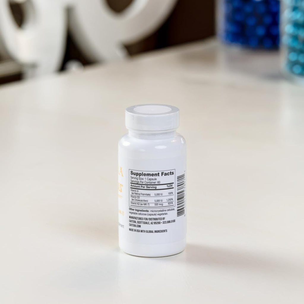 ADK Essentials Suplemento de Vitaminas A, D3 y K2 (MK-7) - Apoyo para huesos, corazón e inmunidad, Vegano, 60 cápsulas