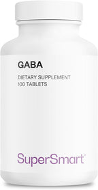 Supersmart - GABA 750mg por Día (Alta Potencia) - Suplemento de Ácido Gamma-Aminobutírico | No-OMG y Sin Gluten - 100 Comprimidos