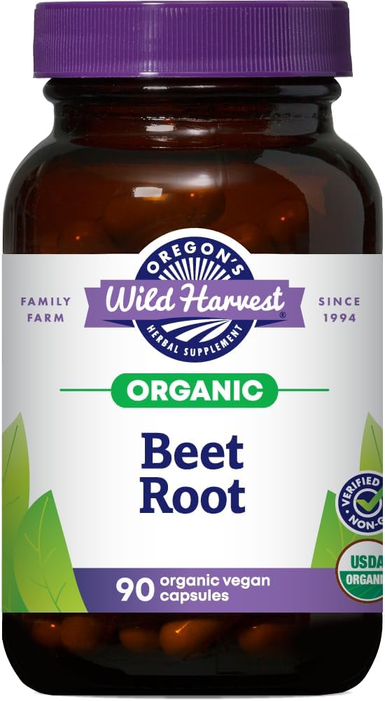 Cápsulas de Raíz de Remolacha Orgánica – Oregon's Wild Harvest – 90 Cápsulas Veganas