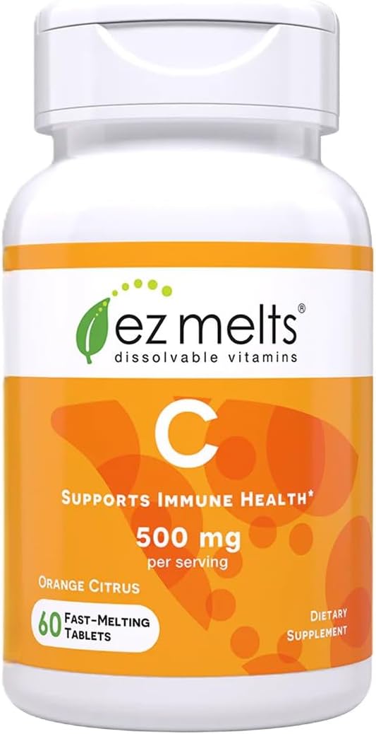 EZ Melts Vitamina C - 60 Comprimidos Bucodispersables - Sabor Naranja Cítrico