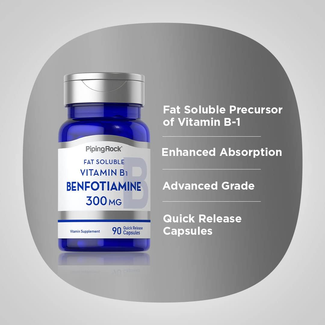 Benfotiamina 300mg - 90 Cápsulas - Piping Rock