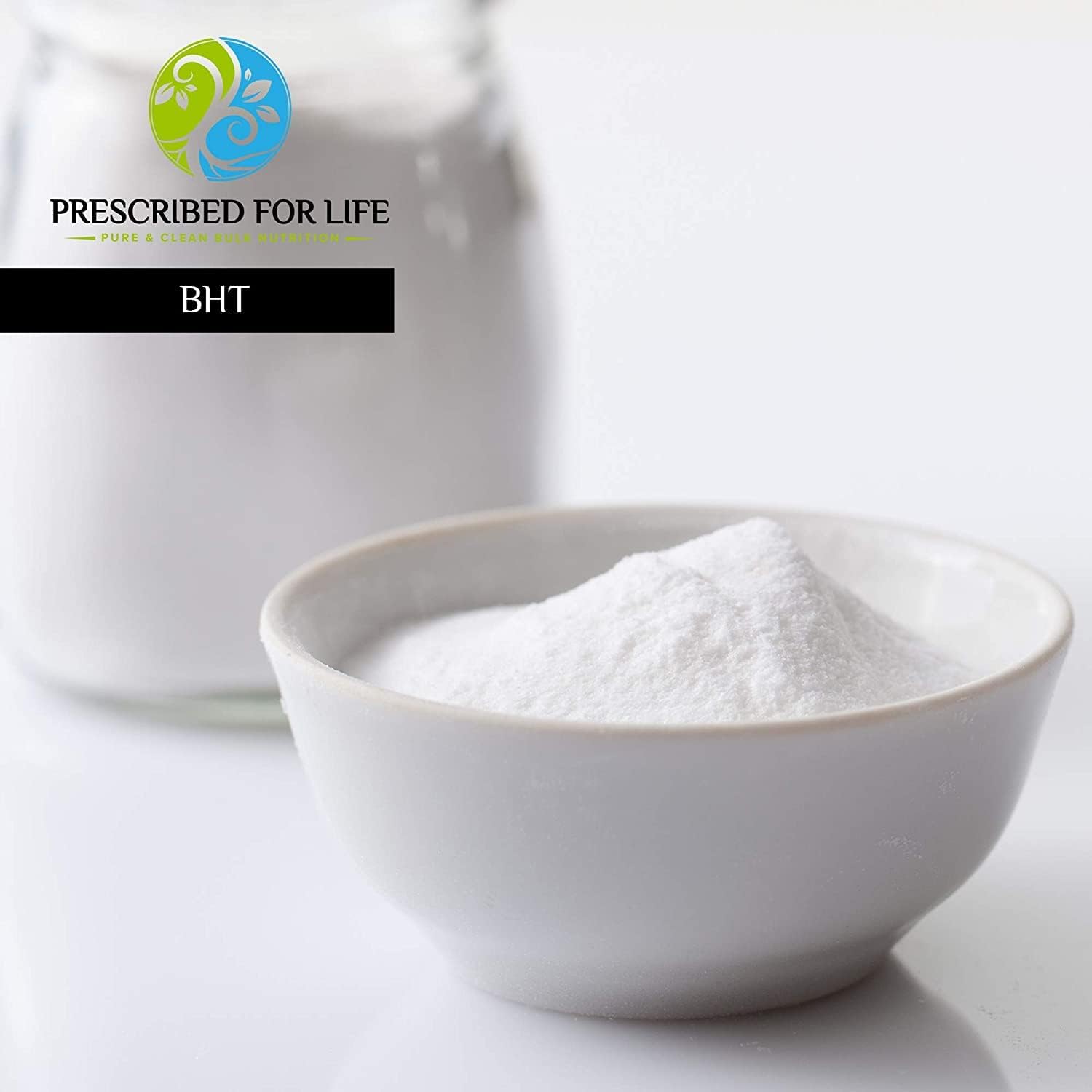 Prescribed For Life BHT en Polvo Puro, Butilhidroxitolueno para Conservación de Alimentos, Vegano, Sin Gluten, No Transgénico (5 kg)