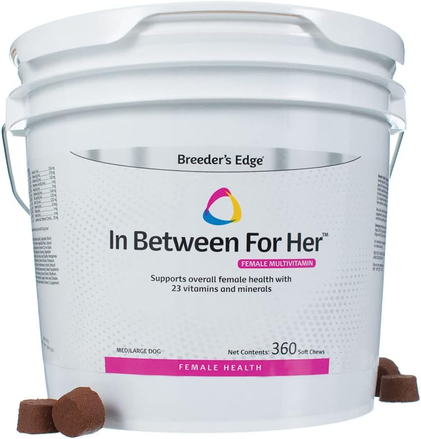 Breeder's Edge in Between for Her - Multivitamínico diario para perros y gatos reproductores - 360 comprimidos