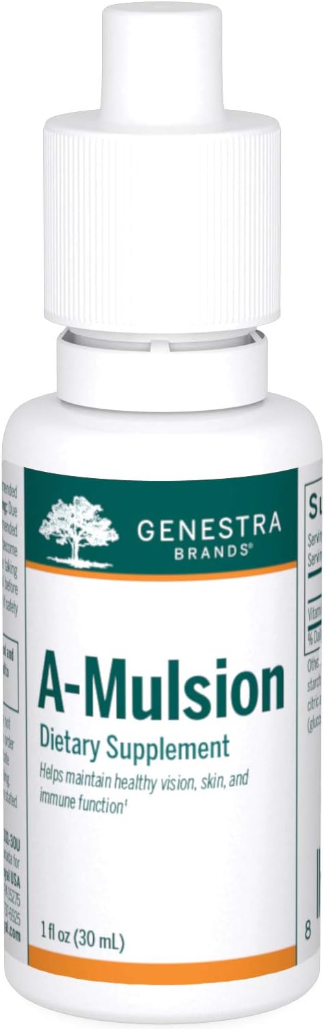 Genestra Brands A-Mulsion | Vitamina A Líquida para Apoyar el Sistema Inmunitario, la Piel, la Visión, los Huesos y los Dientes* | 30 ml | Sabor Cítrico
