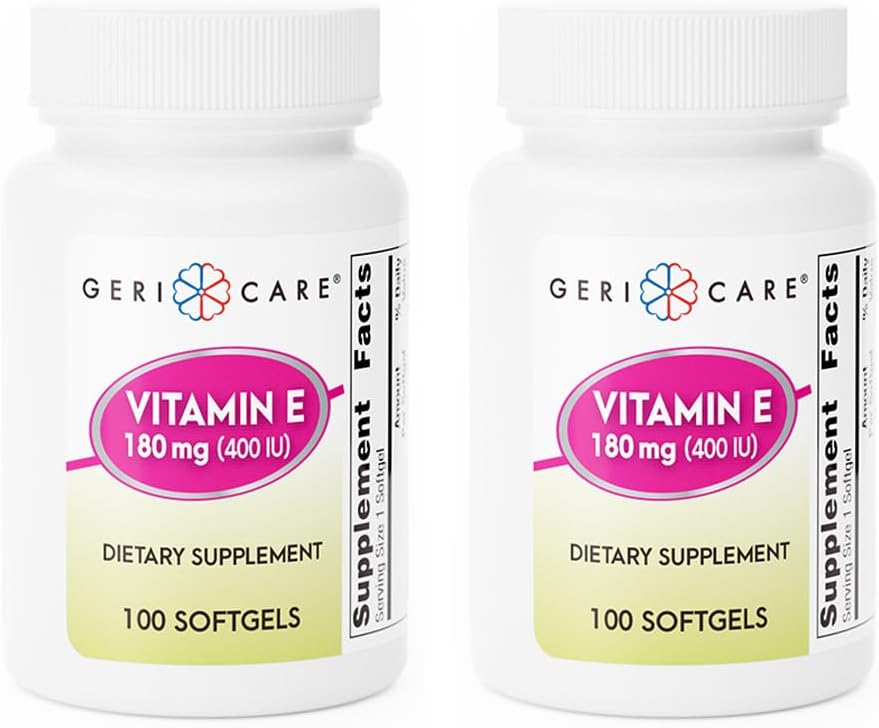 GeriCare Vitamina E Alta Potencia 400 UI (180 mg) - 100 Cápsulas Blandas