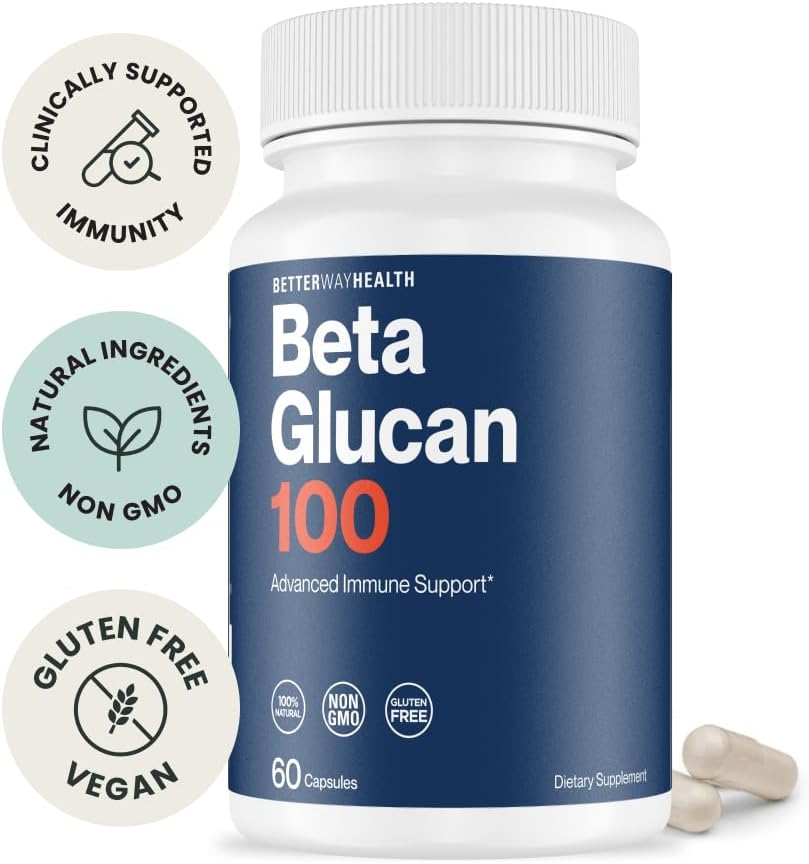 Better Way Health™ - Beta Glucano 1,3/1,6 Purificado - 100 mg - 60 Cápsulas