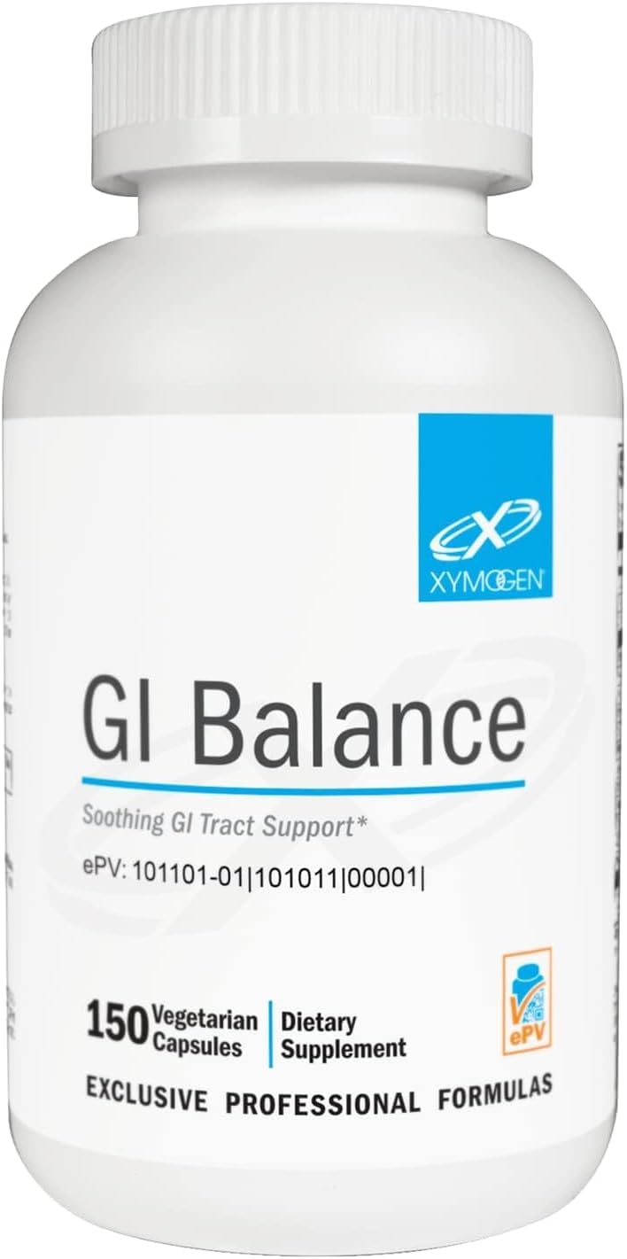 XYMOGEN GI Balance - Apoya la Salud Gastrointestinal y el Tránsito Intestinal - Sin Gluten, Lácteos ni Soja - 150 Cápsulas