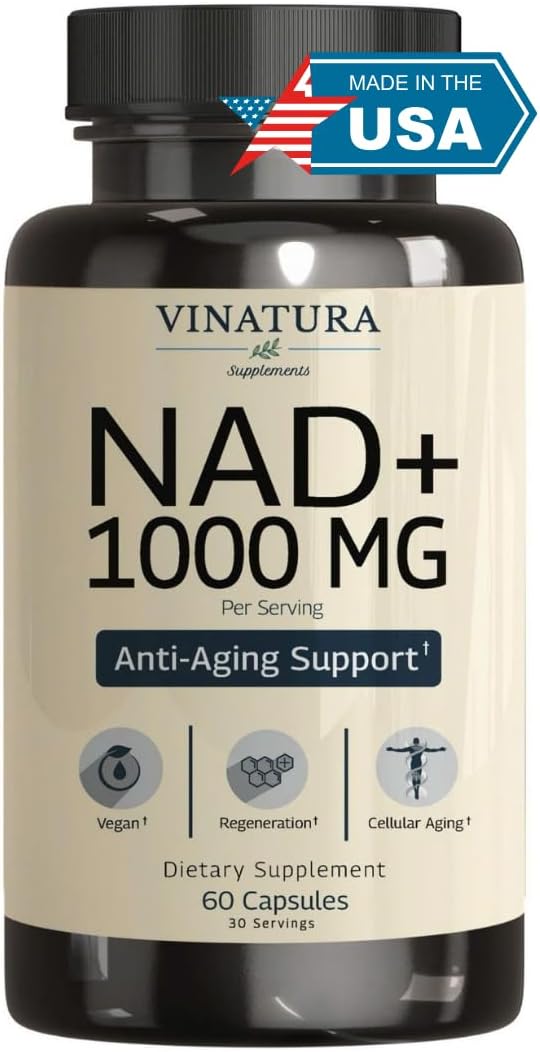 VINATURA Suplemento de NAD 1000 mg - NAD+ Puro para el Apoyo Celular